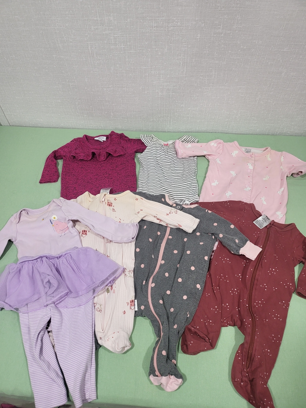 Kids Multi Colored - 9piece Sleepwear Sets - Assorted Styles - Size Newborn-3mos
